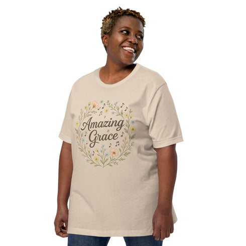 Amazing Grace Christian Hymn T-Shirt women cream